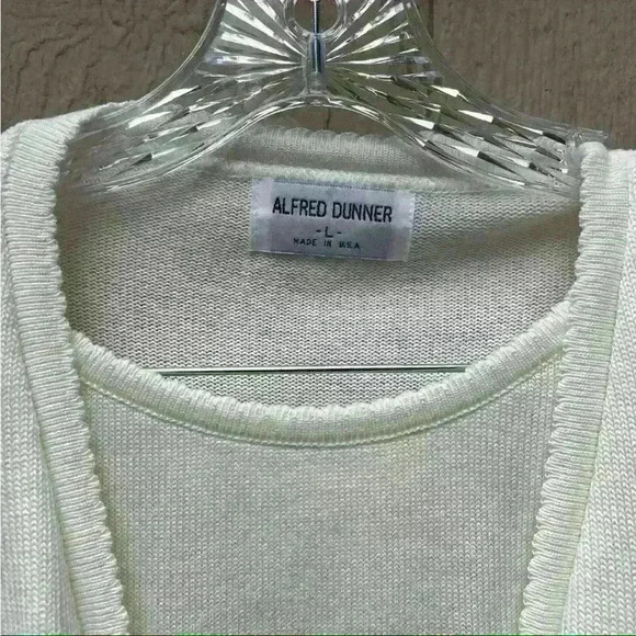 Alfred Dunner Womens Long Sleeve Floral Cardigan Ivory Size Large ZP-9643 - Picture 2 of 7